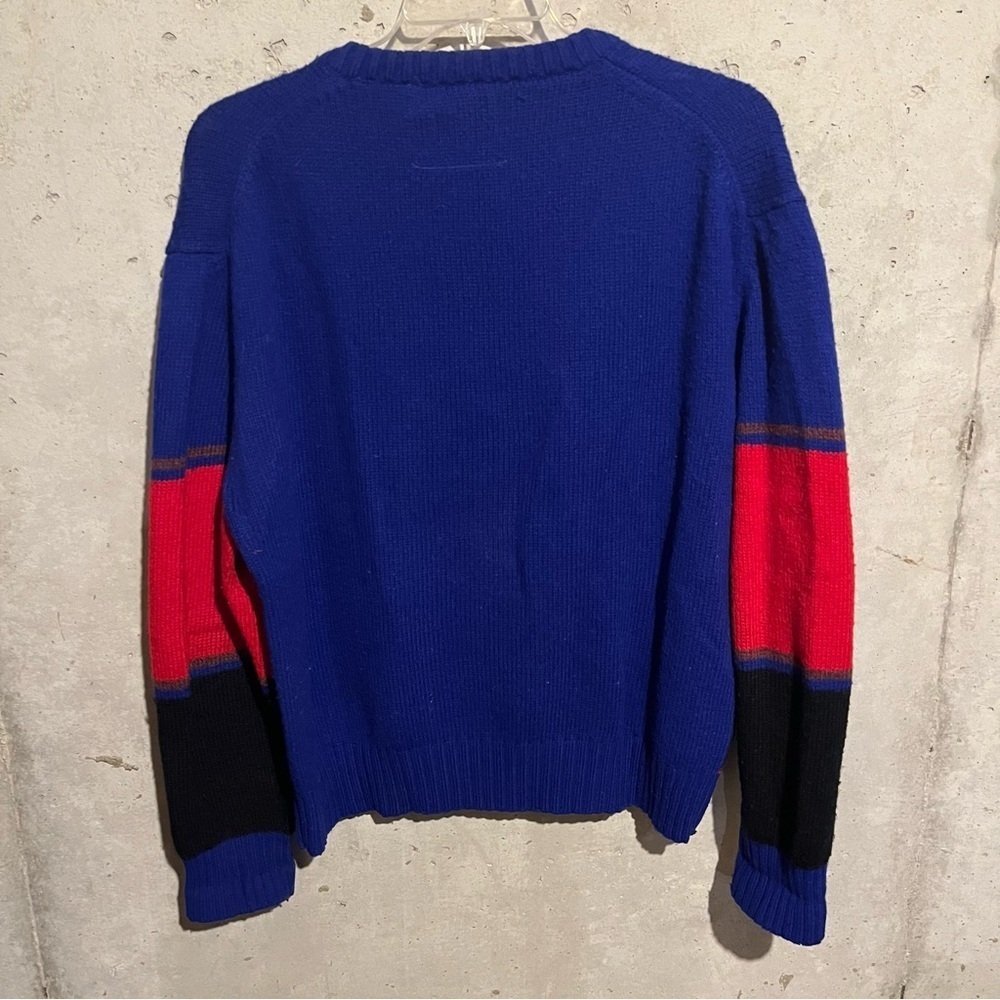 Concrete Men VTG Geometric Sweater Pullover Sz XL Multicolor Crew Neck Wool - Picture 7 of 9